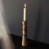 Carved Stack Taper Holder Wood with Metal Cup by Foreside Home & Garden - 2 of 4