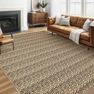 Modern Braided Printed Large Rug Washable Stain Resistant Indoor Carpet with Non-Slip Backing Soft Carpet Nursery Apartment - 1 of 4