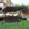 FDW Patio Swing with Adjustable Canopy Removable Cushions & Comfortable Armrests Outdoor Furniture Backyard Swing Set for Backyard Garden - 2 of 4