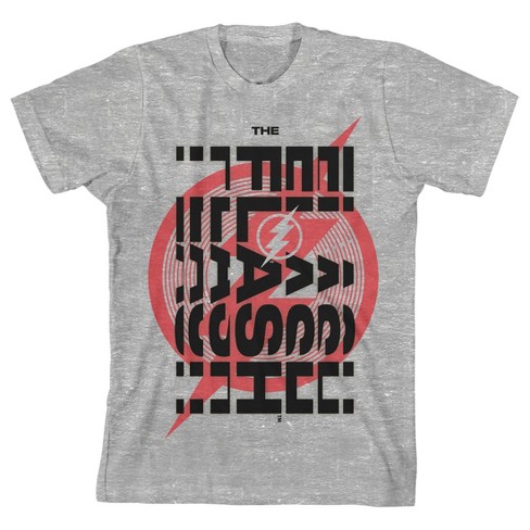 The Flash Movie Vertical Name W/ Logo Boys Heather Gray T-shirt-xl : Target