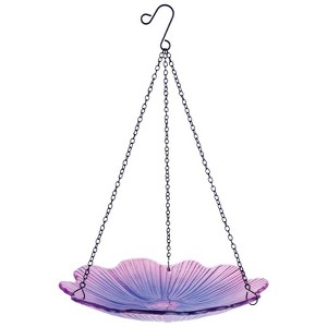 Natures Way Bird Feeder, Ecocycle, 0.63 qt Glass/Metal Hanging, Purple - 1 of 1