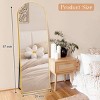FURNIinspire Full Length Mirrors Floor Standing Body Mirror, Arched Mirror Room Decor Long Dressing Mirror for Bedroom, Gold, 18"*58" - 3 of 4