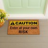 28" x 16" Nature Coir Mat, Caution - 2 of 4