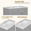 LOVMOR 30-Inch Grey Bathroom Vanity with Ceramic Sink Combo, Abundant Storage Cabinet - 2 Soft-close Doors and Double-tier Deep Drawer - 2 of 2