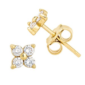 Jewelry Avalanche Womens 14K Gold 4-Stone 0.24 ctw Diamond Stud Earrings - 1 of 4