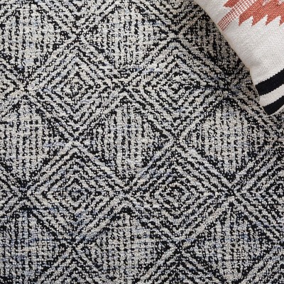Ebony Silver and Black Hand Tufted Wool Area Rug 4' x 6'