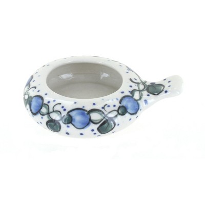 Blue Rose Polish Pottery Geranium Candle Holder