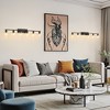 POWLIG 42.12" Black Bathroom Vanity Light - Modern 6-Light Dimmable Fixture with Clear Glass Shades for Powder Room, Makeup Vanity - 4 of 4