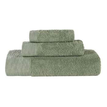 Rayon From Bamboo Cotton Blend Hypoallergenic Solid 3 Piece Bathroom Towel Set by Blue Nile Mills