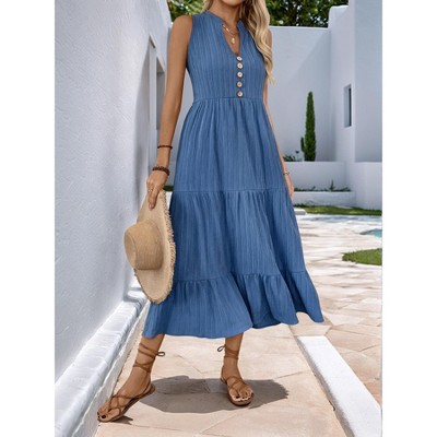 Womens Summer Casual Mini Dress Sleeveless Sundress Fashion Flowy Tiered Boho Beach Vacation Dresses