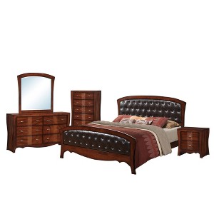 5pc Queen Jansen Panel Bedroom Set Espresso Brown - Picket House Furnishings