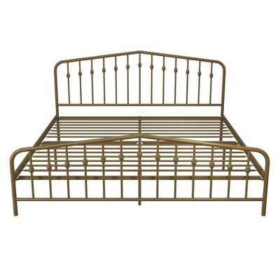 Bushwick Gold King Metal Platform Bed with Headboard
