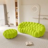 WJSHome 3 Seater Bubble Sofa with Ottoman, Curved Couch, Comfy Upholstered Sofa, Mesh Fabric 3D Honeycomb Shape Modern Couch - 3 of 4