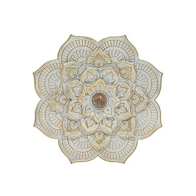 Distressed Patina Metal Layered Flower Wall Décor - Foreside Home & Garden