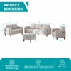 Mjkone 78" Linen Sectional Couches Set , L-Shaped Sofa with Storage Ottoman and Loveset Sofa and Armchair - 3 of 4