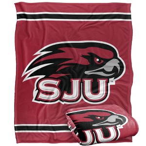Saint Josephs University Primary Logo Stripes Silky 50x60 Blanket, 1 Sided - 1 of 4