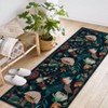 Coolmee Washable Large Rug for Bedroom Non Slip, Soft Boho Vintage Flower Birds Distressed Throw Carpet for Dinning Room Playroom, Black - 2 of 4