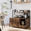 Garvee Cat Litter Box Enclosure, Hidden Litter Box Enclosure with Shelves Storage, Wooden Cat Litter Furniture, Cat Cabinet with Storage, Brown - 3 of 4
