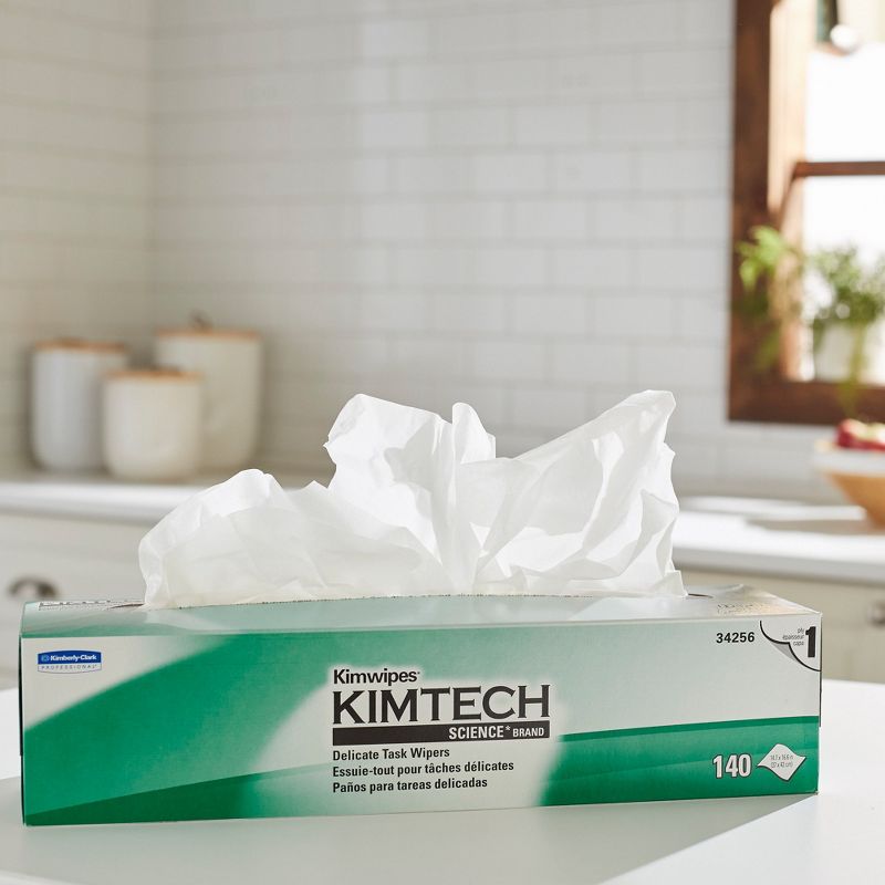 Kimtech Science Kimwipes Disposable Task Wipers 14-7/10 x 16-3/5" 34256, 140 Ct, 3 of 4