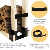 Sunnydaze Outdoor Adjustable Steel Log Rack Brackets with Accessory Kit - Black - 4 of 4