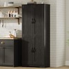 Tall Kitchen Pantry Cabinet, 60'' Storage Cabinet with 2 Doors - 4 of 4