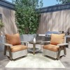 YARDSIGHT 3-Piece Rattan Outdoor Furniture, PE Wicker Swivel Patio Chair Set with Cushions and Coffee Table - 2 of 4