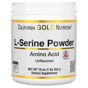 California Gold Nutrition L-Serine Powder, AjiPure Amino Acid, Unflavored Powder, 1 lb (454 g) - 1 of 3