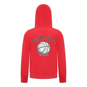 Everyday Kids Basketball Zip Up Hoodie – Classic Sketch Basketball Graphic Sweatshirt - 1 of 4