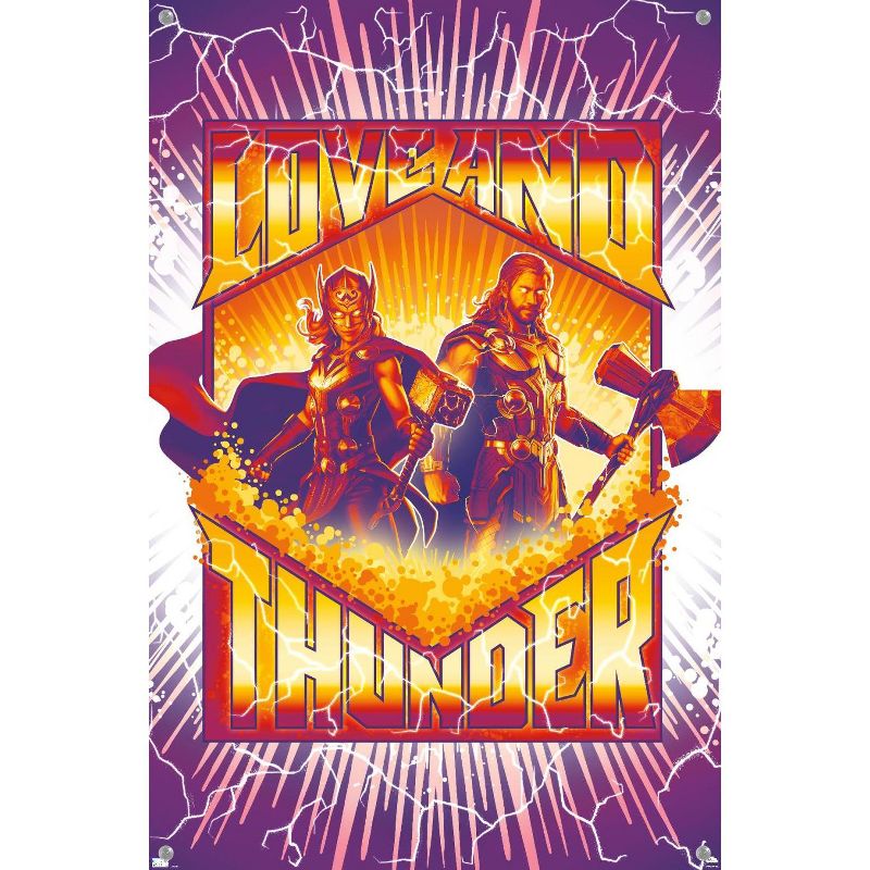 Trends International Marvel Thor: Love and Thunder - Purple Lightning Unframed Wall Poster Prints, 4 of 7