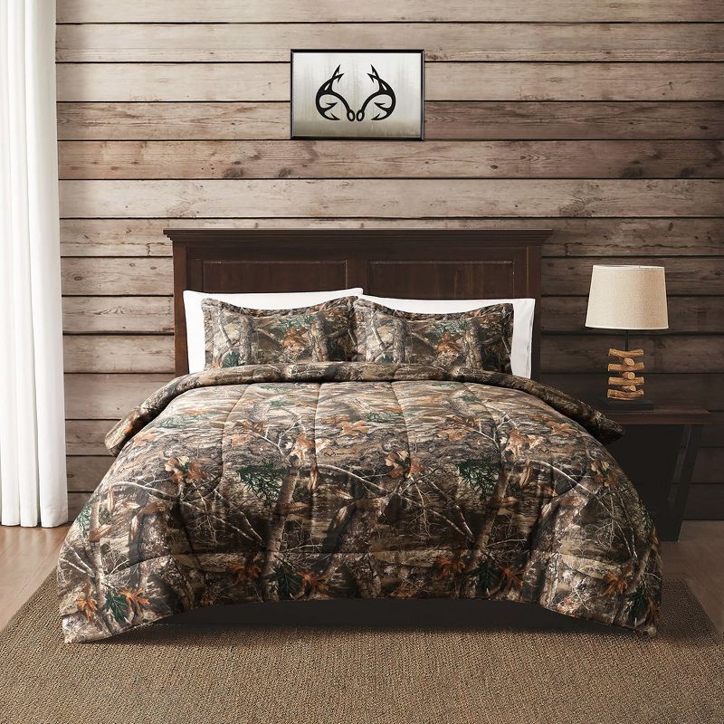 Realtree Edge Camo Comforter Set, Premium Polycotton Fabric, Camouflage Bed Set Full, Super Soft 3-Piece Forest Bedding Set Hunting & Outdoor, 1 of 8