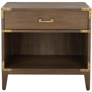 Nisha 1-Drawer Wood Nightstand - SFV7707 - Brown - Safavieh Couture - 1 of 4