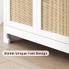 60" Rattan Buffet Cabinet - 4-Door Woven Sideboard with Adjustable Shelves, Farmhouse Console for Dining Room, Living Room & Entryway Storage - 4 of 4