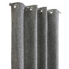 Thermaplus 100% Polyester Duo Reversible Tone Textured Blackout Grommet Curtain Panel Black to Light Grey - 4 of 4