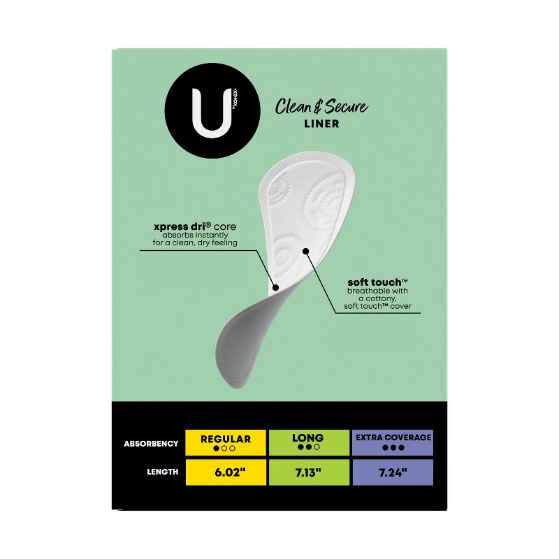 U by Kotex Clean & Secure Panty Liners - Light Absorbency - Unscented, 3 of 13
