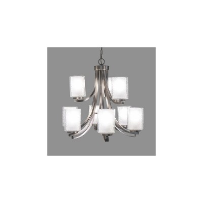 Modern Classic Satin Nickel Nine Light Chandelier