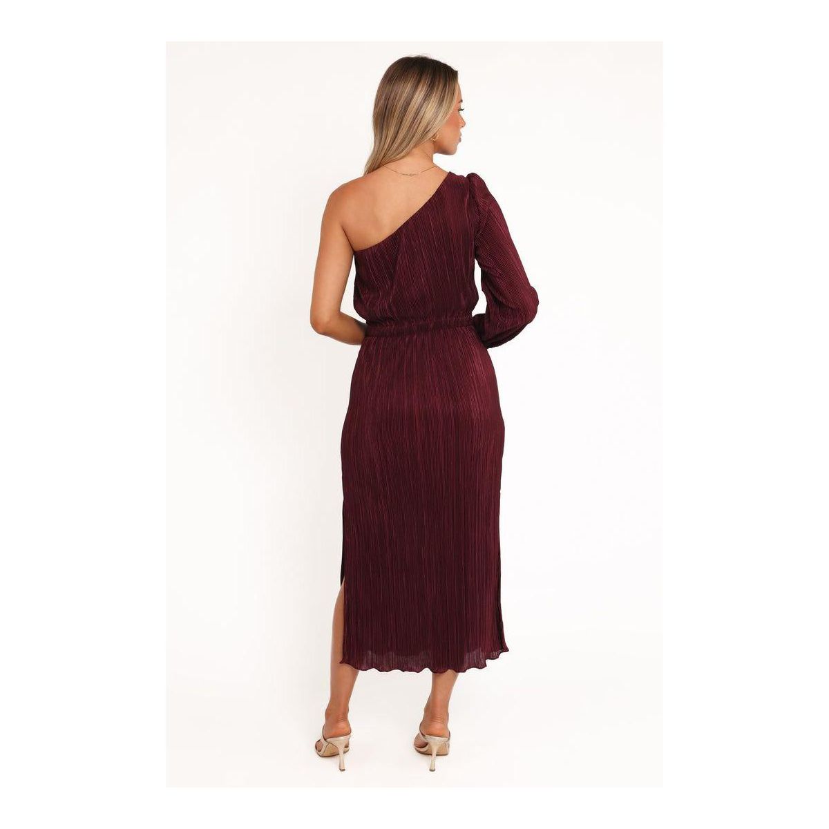 Pontee One Shoulder Pleated Midi Dress - thumbnail 10