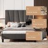 Twin Platform Bed Frame with Linen Upholstered Headboard - Wooden Slats, Noise Free, Metal Support, No Box Spring Needed, Easy Assembly, Dark Grey - 4 of 4