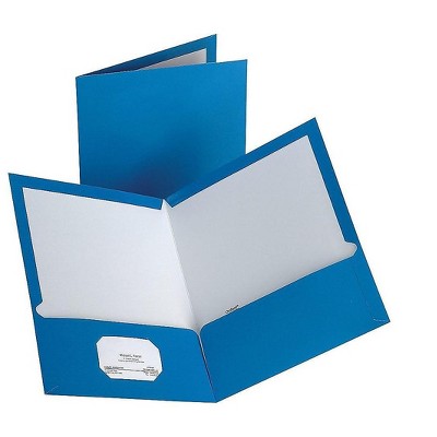 MyOfficeInnovations 2-Pocket Laminated Folders Light Blue 10/Pack 907826