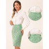 INSPIRE CHIC Women's Plaid Tweed High Waist Split Office Pencil Skirt - 2 of 4