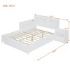 Full Size Platform Bed with Desk and USB Ports, Bed with Headboard Storage and Nightstand, Storage Bed with Drawers, Wood Frame Bed-Baofuwish - 4 of 4