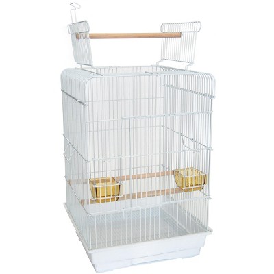 YML A5984 3/4 inches Bar Spacing Open Top Small Parrot Cage 18 inches x 18 inches White