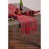 Design Imports  Christmas Metallic Plaid Table Runner, Red Tartan, 14X72" - 3 of 4