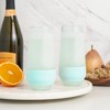 HOST Champagne Freeze Double-Walled Stemless Wine Glasses Freezer Cooling Cups with Active Cooling Gel - 9 Oz Plastic Tumblers, Seafoam Tint, Set of 2 - image 2 of 4