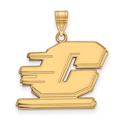 Black Bow Jewelry 10k Yellow Gold Central Michigan Chippewas NCAA Large Pendant