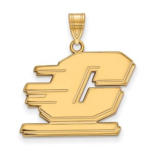 Black Bow Jewelry 10k Yellow Gold Central Michigan Chippewas NCAA Large Pendant - 1 of 3