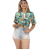HAPPY BAY Women's Button Down Blouses Short Sleeve Womens Button Up Vacation Casual Bohemian Holidays Summer Hawaiian Party Shirt Dressy - 3 of 4