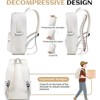 Attop Beige School Backpack Women Laptop Backpack College Book Bag Middle School Travel Work Commuter Backpack - 3 of 4