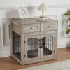 Dog Crate Furniture with Drawers,31.5'' Large Dog Crate with Cushion,Wooden Dog Kennel for Medium/Small Dog,Dog Crate End Table Up to 70 Lbs - 2 of 4