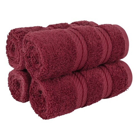 American Soft Linen 4 Pack Washcloth Set, 100% Cotton Washcloth Hand Face  Towels For Bathroom And Kitchen,red : Target