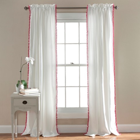 84 Blackout Tassel Kids' Curtain Panel White/black - Pillowfort™ : Target